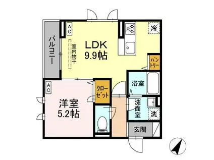 D′BLESS港南中央(1LDK/3階)の間取り写真