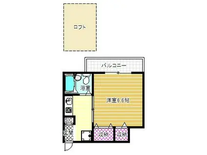 ステュディオ・カリーノ(1K/2階)の間取り写真