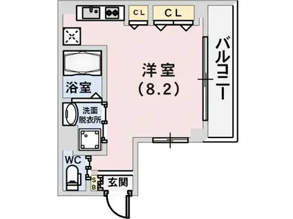 メゾンドゥエトワール(ワンルーム/5階)の間取り写真