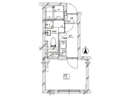 CREAL高田馬場(1K/1階)の間取り写真