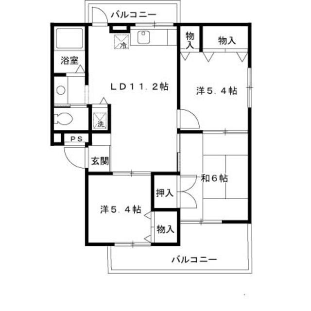 ロイヤルライフ21(3LDK/1階)の間取り写真