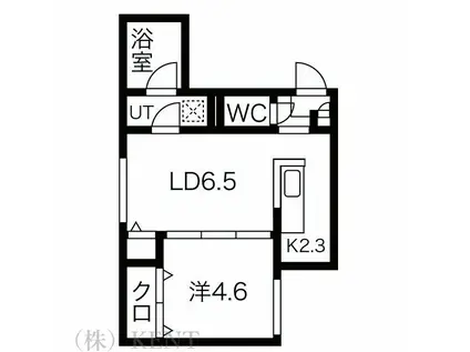 アズールVI(1LDK/2階)の間取り写真