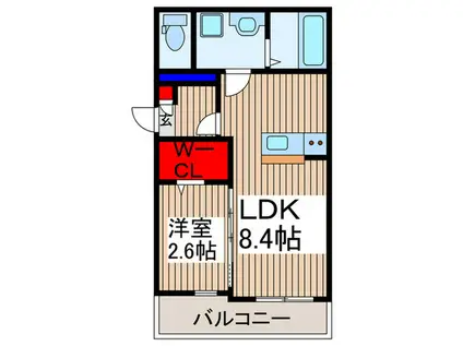 KEIAI RESIDENCE 小手指(1LDK/3階)の間取り写真