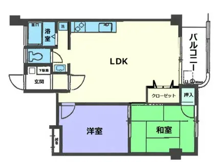 スターハイツ蒲生(2LDK/6階)の間取り写真