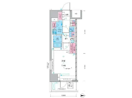 ジェノヴィア東日暮里グリーンヴェール(1K/3階)の間取り写真