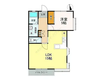 MARK TERRACE(1LDK/2階)の間取り写真