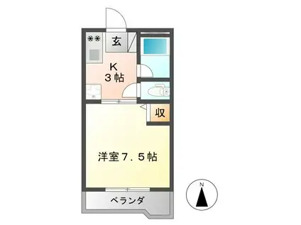 AMENITY徳重(1K/4階)の間取り写真