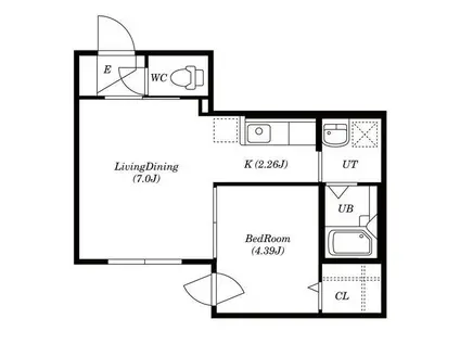 GLIFE-1ST(1LDK/1階)の間取り写真