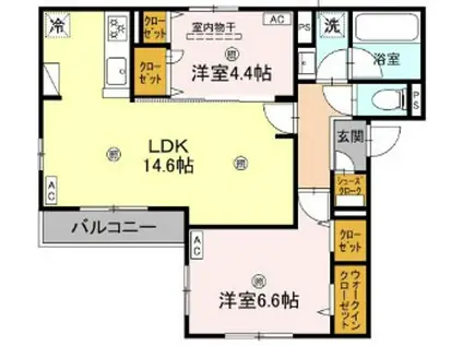 スペチアーレ中宮(2LDK/2階)の間取り写真