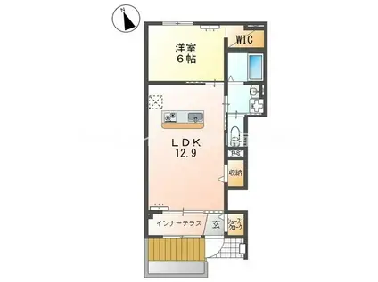 スイレン(1LDK/1階)の間取り写真