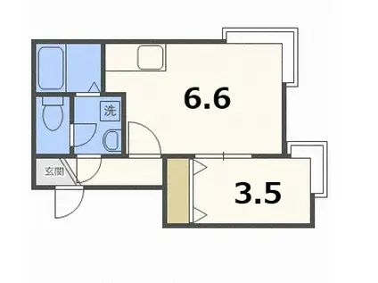 アールズコート(1DK/3階)の間取り写真