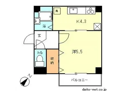 ハイツ今成(1K/3階)の間取り写真