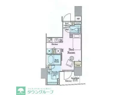 ロイジェントパークス四ッ谷(ワンルーム/9階)の間取り写真