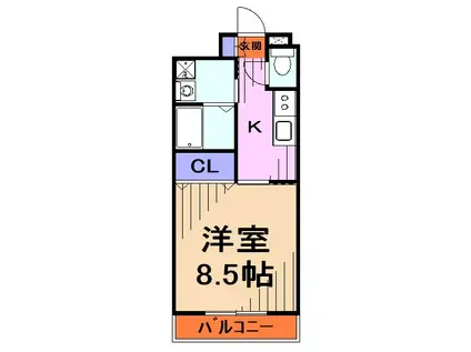 ラフォルテ南鳩ヶ谷(1K/1階)の間取り写真