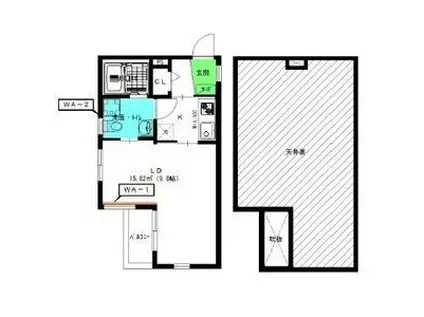 アコモ元中村(1K/2階)の間取り写真