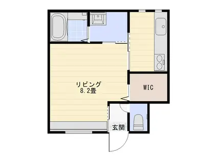 上本折128番館(1K/1階)の間取り写真