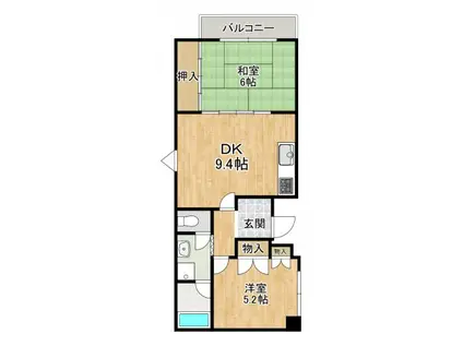 シャンテ畑中(2LDK/1階)の間取り写真