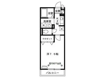 サンモール柴又(1K/1階)の間取り写真