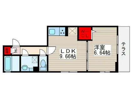 フォンテーヌ(1LDK/1階)の間取り写真