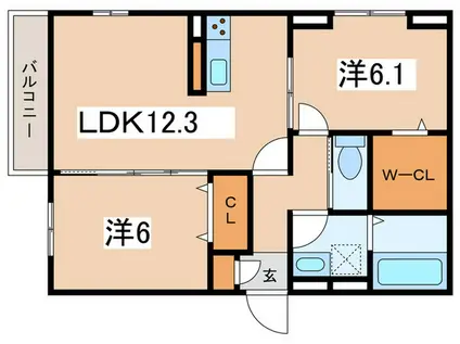 小田急江ノ島線 湘南台駅 徒歩10分 3階建 築3年(2LDK/1階)の間取り写真