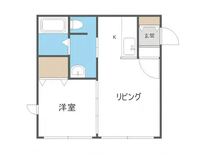 ラ・グラン澄川II番館(1LDK/2階)の間取り写真