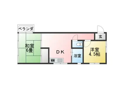 セピアハイツ(2DK/3階)の間取り写真