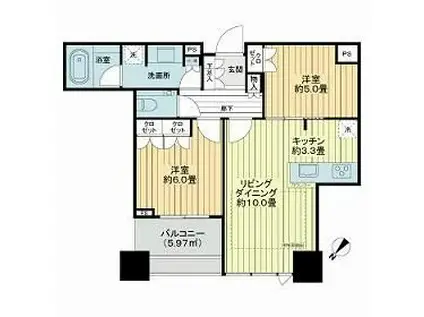 シティタワー有明(2LDK/32階)の間取り写真