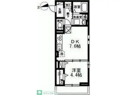 ロイジェント高島平(1DK/1階)の間取り写真