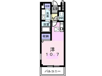 エスポワール土居B(ワンルーム/1階)の間取り写真