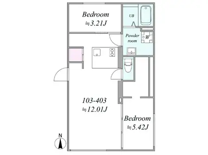 TRIAS629(2LDK/2階)の間取り写真