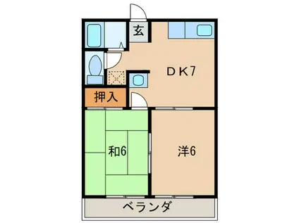 成瀬ハイツ(2DK/2階)の間取り写真