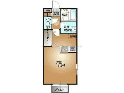 S-DESIGNコート I(1K/1階)の間取り写真