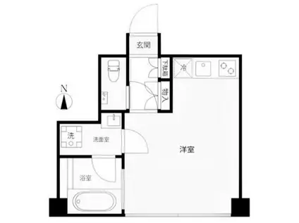 FLEG西麻布VIERGE(ワンルーム/1階)の間取り写真