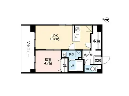 スペリアージュ タワー(1LDK/9階)の間取り写真