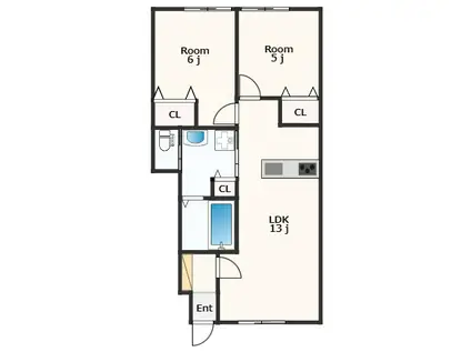 サニースクエア石井A棟(2LDK/1階)の間取り写真