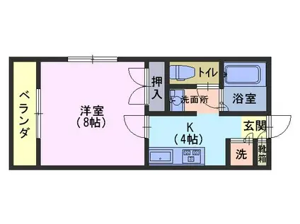 池田マンションB(1K/4階)の間取り写真
