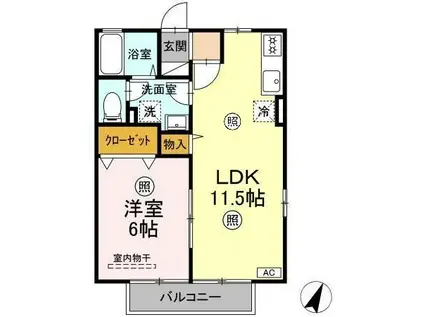 メゾン・プランタニエール(1LDK/1階)の間取り写真