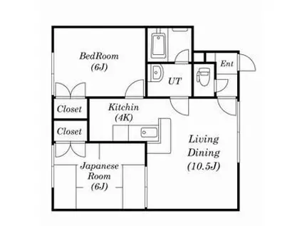 ネオフィール(2LDK/1階)の間取り写真
