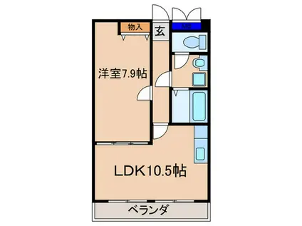グラフィーネ槇島(1LDK/1階)の間取り写真