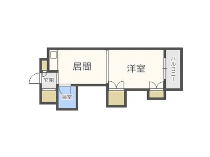 ノースタウンハウス(1DK/2階)の間取り写真