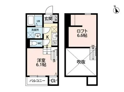 LE CIEL BLEU(ワンルーム/1階)の間取り写真