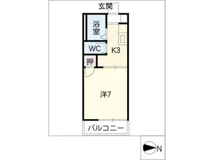 コーポ芳栄(1K/1階)の間取り写真