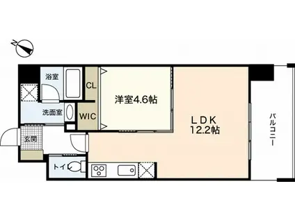 JRBハイツ岡山(1LDK/9階)の間取り写真