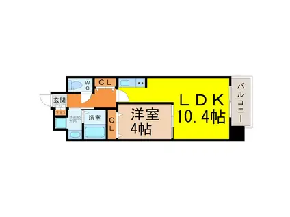 ARTIZA上前津II(1LDK/5階)の間取り写真