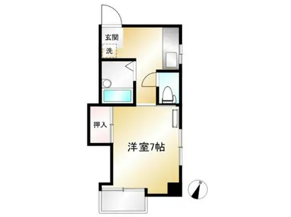 武蔵第一ビル(1K/3階)の間取り写真