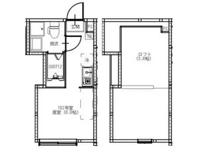 春日町6丁目NEO AVAND(ワンルーム/1階)の間取り写真