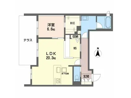 シャーメゾン コート(1LDK/1階)の間取り写真