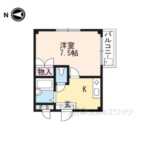 フレグランス大宮(1K/3階)の間取り写真