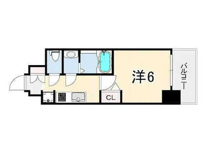 プレサンス神戸水木通ルミエス(1K/15階)の間取り写真