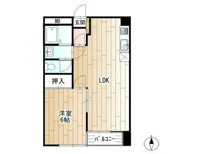 小川昭和ビル(1LDK/7階)の間取り写真
